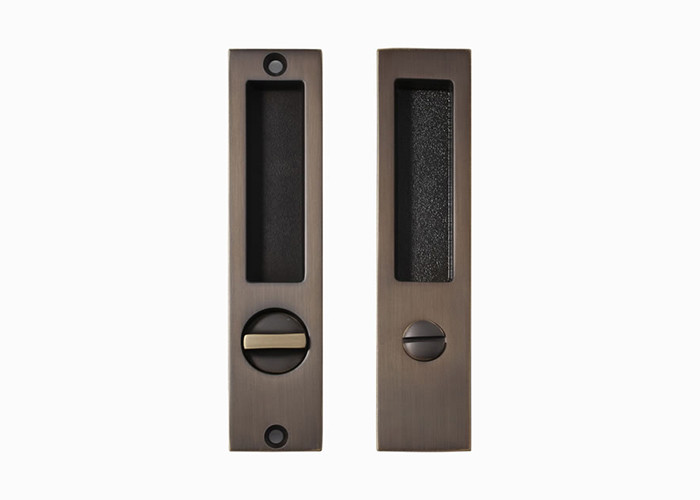 Brass Sliding Door Lock Set Handles Gold PVD Black For Interior Living Room Bathroom