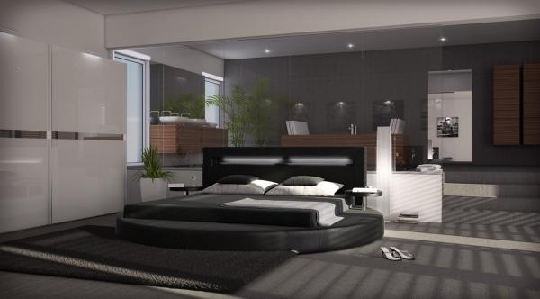Quality Modern LED light round bed B34 for sale