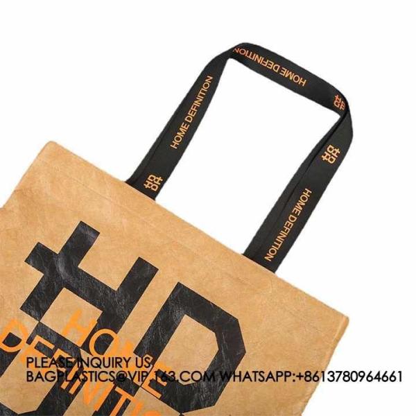 Buy cheap Untearable Washable Promotional Recycled Custom Logo Printed Waterproof Washable Coated Tyvek Kraft Paper Tote Bag from wholesalers