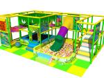PVC Coated Soft Indoor Playground High Rise Trampoline With Plastic Slide Tube