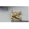 Buy cheap High polished zinc alloy gold plated V letters handbag twist lock from wholesalers