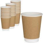 Restaurant Take Away 500ml Disposable Paper Water Cups Kraft Brown Double Wall