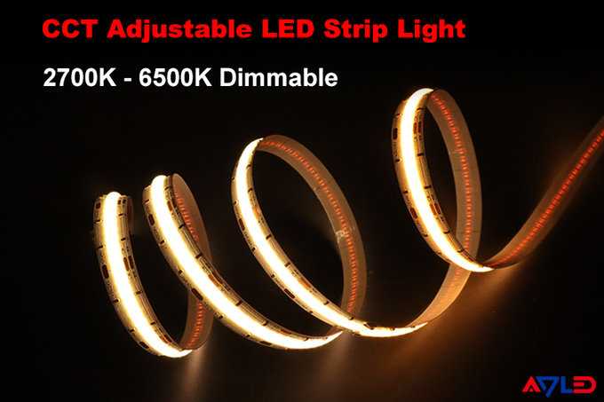 ADLED 640chips Cob Led Strip Light Dimmable Three Colour Flexible Ce Rohs Cct 0