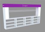 Pink Fashion Cosmetic Store Furniture / Makeup Display Showcase With Led Light