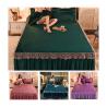 Buy cheap Adult Child Comfort Fleece Flannel Bed Skirt Set Floral Print Double Layer Bedspread from wholesalers
