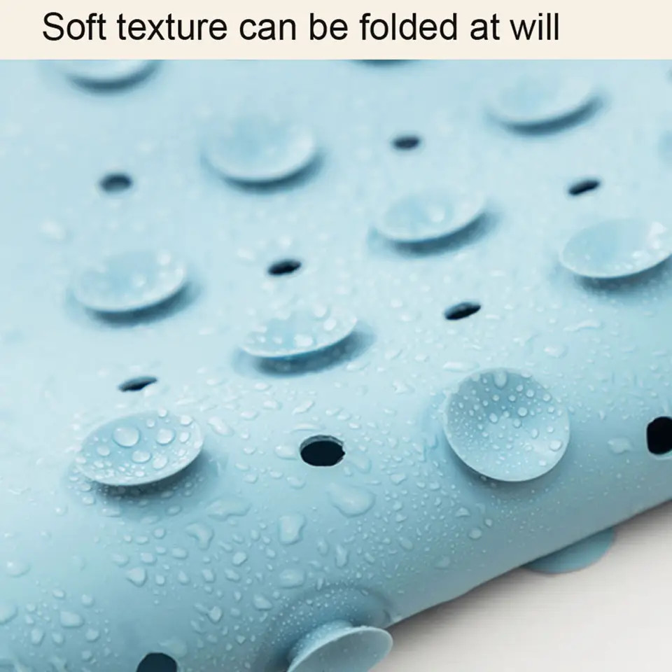 Multicolor Durable Silicone Shower Mat With Suction Cup Portable