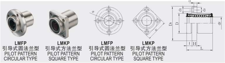 Grease Lubrication Linear Guid Bearing Rail Block Linear Rotary Bearing LMKP 8 UU
