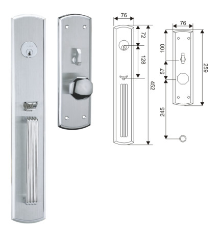Unique Steel Security Door Locks 45mm Backset Corrosion Resistance