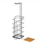 Bathroom Metal Vertical Standing Toilet Tissue Paper Roll Storage Shelf 14.5*14