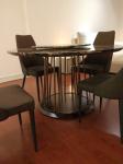 Marble Round Dining table 1.6m 1.8m diameter stainless steel base leg support