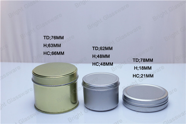 gold small metal tinplated birthday candle jar, candle container