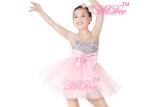 Kids Ballet Dance Costume Party Pink Dress Camisole Sequin Big Bow For Girls