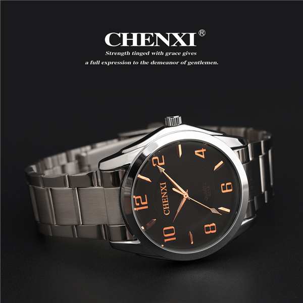 Stainless Steel Wrist Watch Quartz Gold Watches CHENXI Branding Watches Men Fashion Watch