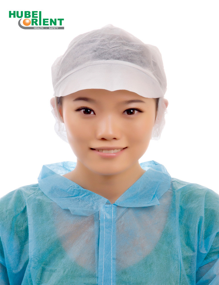 ISO13485 Nonwoven Disposable Snood Caps With Peak