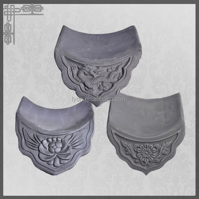 180*180mm Compressive Strength 1500N Chinese Roof Tiles for Buddhist Temple Traditional Material