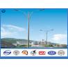 Buy cheap ASTM A36 double arm street light pole , Hot dip galvanized commercial outdoor light poles from wholesalers