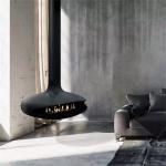 fireplace carbon fireplace contemporary suspended stove wood steel burning stove