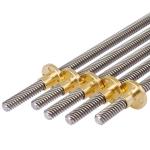 Stainless Steel 2mm Pitch 3D Printer Accessories T8 Lead Screw With Nut