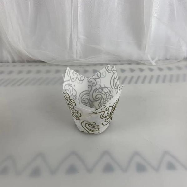 Buy cheap Recyclable Tulip Paper Baking Cups White Brown Molds For Weddings from wholesalers