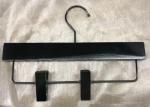 Solid Wooden Painting Clothing Store Hangers Non Slip White / Black Color