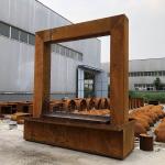 Anti Corrosion Corten Steel Vertical Water Wall 15 Inch Rain Curtain Waterfall