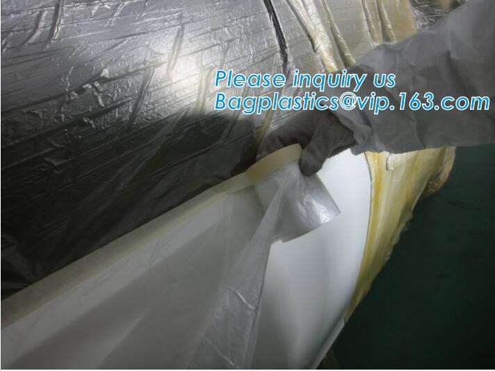 PAPER Car Painting Taped Plastic Drop Film, Auto Painting Pre-taped Masking Tape with Masking Foil, RICE PAPER, PLASTIC