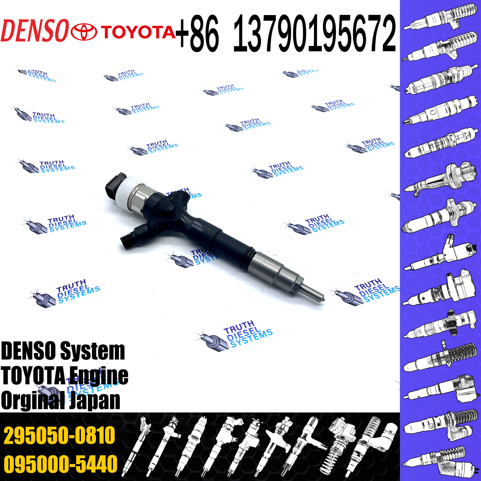 Diesel Common Rail Fuel Injector 295050-0810 295050-0540 295050-0620 295050-0740 OE 23670-0L110