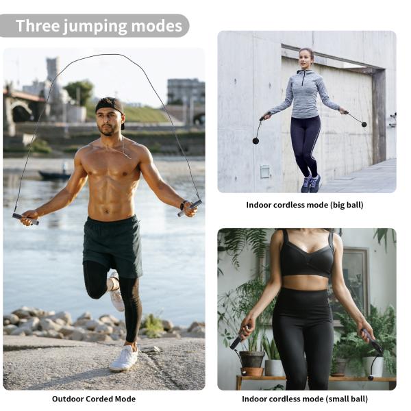 Fitness Equipment Weighted Speed Skipping Rope Digital Smart Cordless Jump Rope with Counter