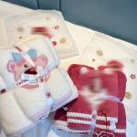 Polyester/Cotton 2PCS Thickened Bath Towel Set for Beach Set Towel Wedding Gifts
