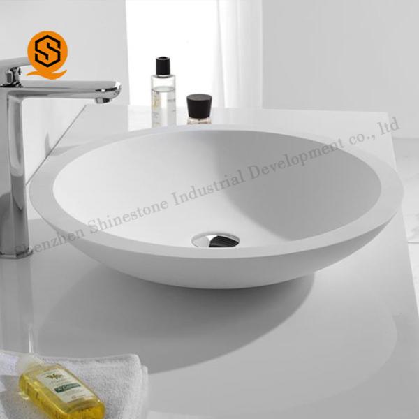Buy cheap Corian Wash Basin Counter Artificial Stone White Bathroom Sink from wholesalers