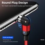 540 Degree 3 In 1 Round Plug Magnetic Fast Charging USB Cable