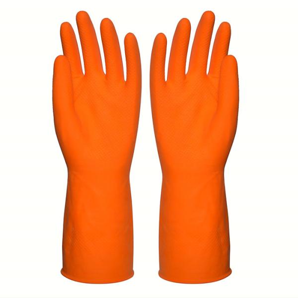Buy cheap Orange Color Cotton Flocklined Kitchen Rubber Gloves garderning Use Natural Latex from wholesalers