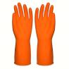 Buy cheap Orange Color Cotton Flocklined Kitchen Rubber Gloves garderning Use Natural Latex from wholesalers