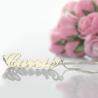 Buy cheap 55cm chain 0.07oz Custom Silver Necklaces 18K gold Carrie Style Name Necklace from wholesalers