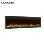 2400mm Wall Insert Fireplace Linear Built-In Heater Creative Flames Black Frame