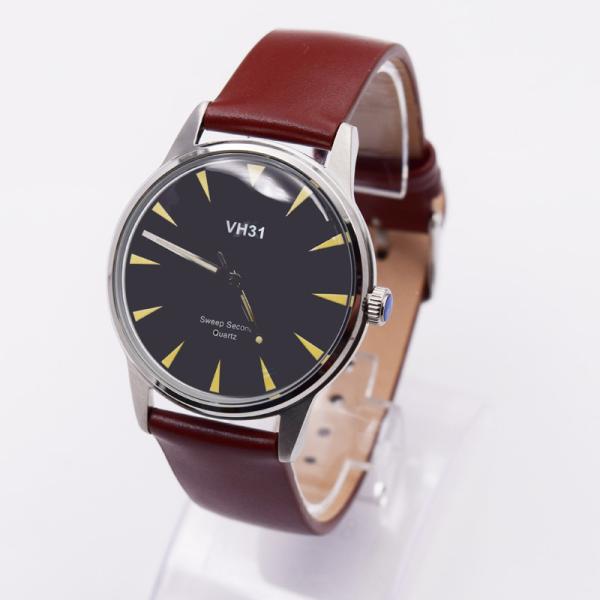 Buy cheap Chronograph Mens Stainless Steel Watch , Black Watch With Brown Leather Strap from wholesalers