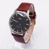 Buy cheap Chronograph Mens Stainless Steel Watch , Black Watch With Brown Leather Strap from wholesalers