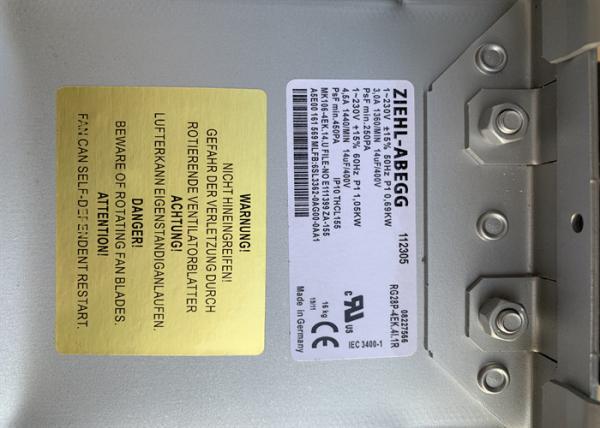 6SL3362-0AG00-0AA1 Ebmpapst Industrial Centrifugal Fan ZIEHL ABEGG RG28P 4EK 4I