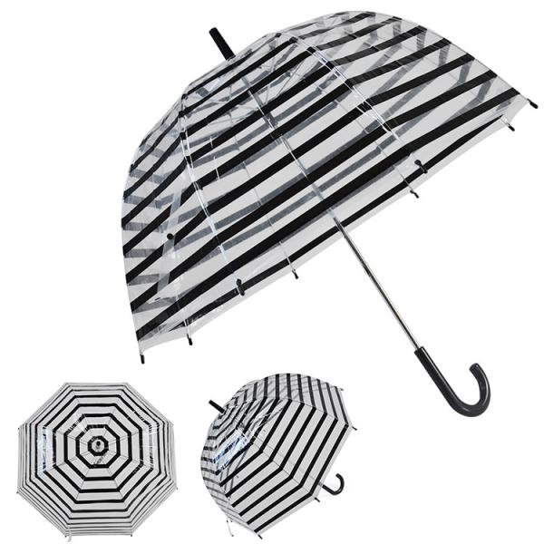 Buy cheap Small Manual Open See Through Umbrella Stripe Transparent Bubble Umbrella from wholesalers