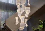 Nordic Luxury Hotel Large Big Led Ceiling Lobby Glass Pendant Chandelier Crystal