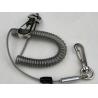 Buy cheap Transparent Black Stainless Steel Wire PU Outside Tool Coiled Lanyard Tether from wholesalers
