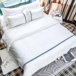 Jacquard Hotel Collection Linen Cover 100% Cotton Bed Sheets Nordic Style Ribbon
