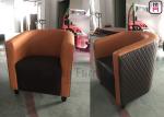 Leather / Fabric Upholstered Restaurant Booth Sofa High Density Foam For