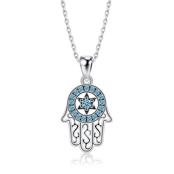 14.5x11mm 220mg Sterling Silver Jewelry Necklaces Turkish 48cm Hand Pendant