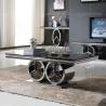 Buy cheap 130x70x45cm Black Glass Top Coffee Table For Living Room Long Lasting Wear from wholesalers