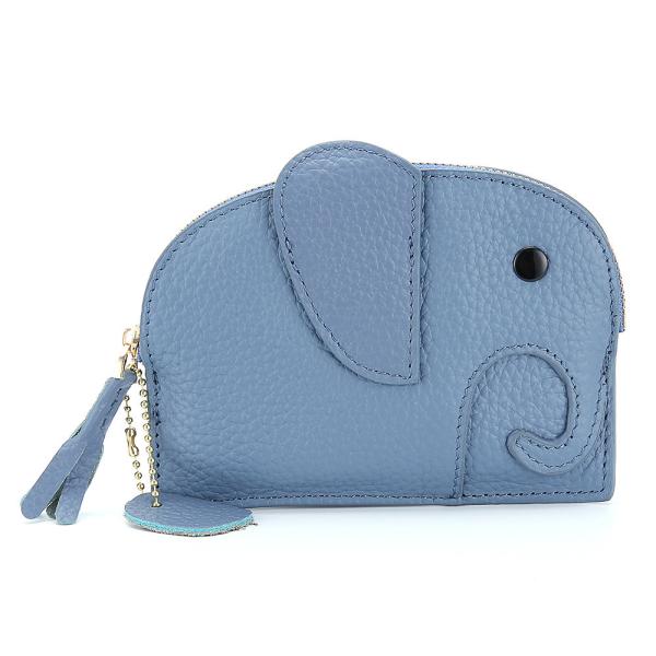 FIRST LAYER COWHIDE WOMEN'S COIN PURSE NEW ELEPHANT CREATIVE TASSEL ZIPPER BAG