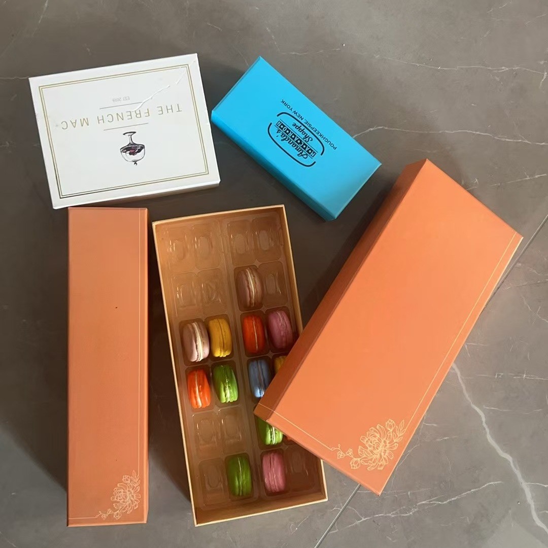 Baking Packaging plastic Macaron Box Biscuit Mung Bean Cake Candy Green Ball Packing Box Wholesale