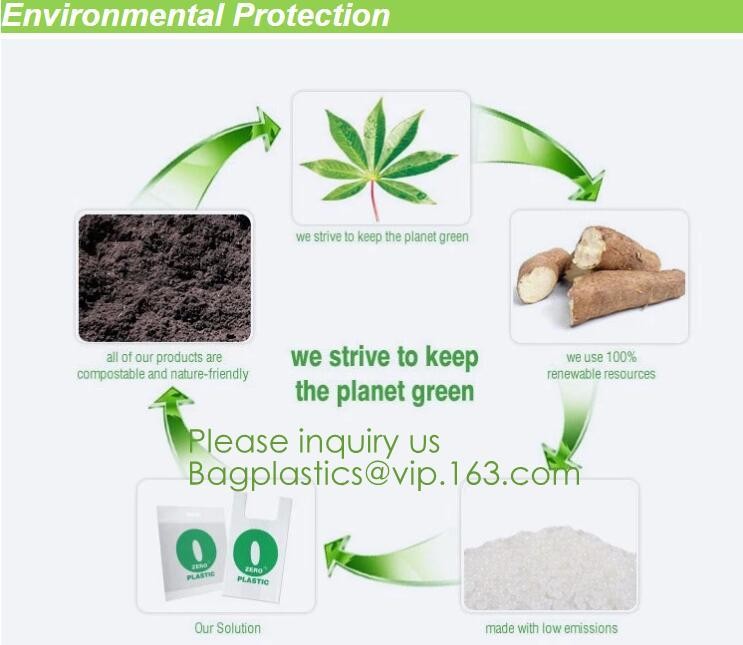 100% Eco-friendly Material Certified PLA Compostable Bag,Corn Starch T Shirt Bag Meet EN13432 BPI Biodegradable And Comp