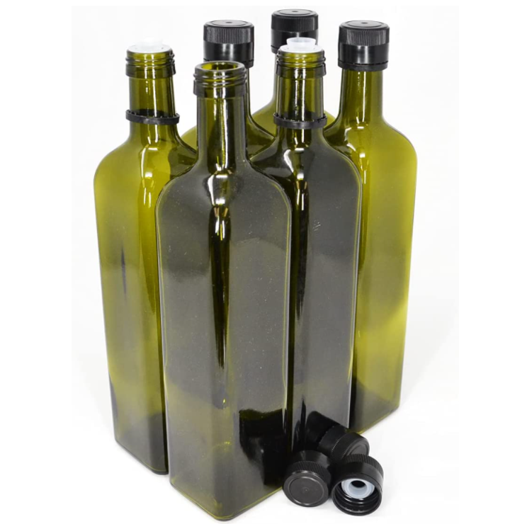 100ml 250ml 500ml 750ml 1L Square Marasca Glass Bottle for Cooking Oil Customized Bottle Color