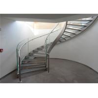 Buy cheap White Marble Tread Curved Exterior Stairs , Modern Marble Stairs No Fixed product